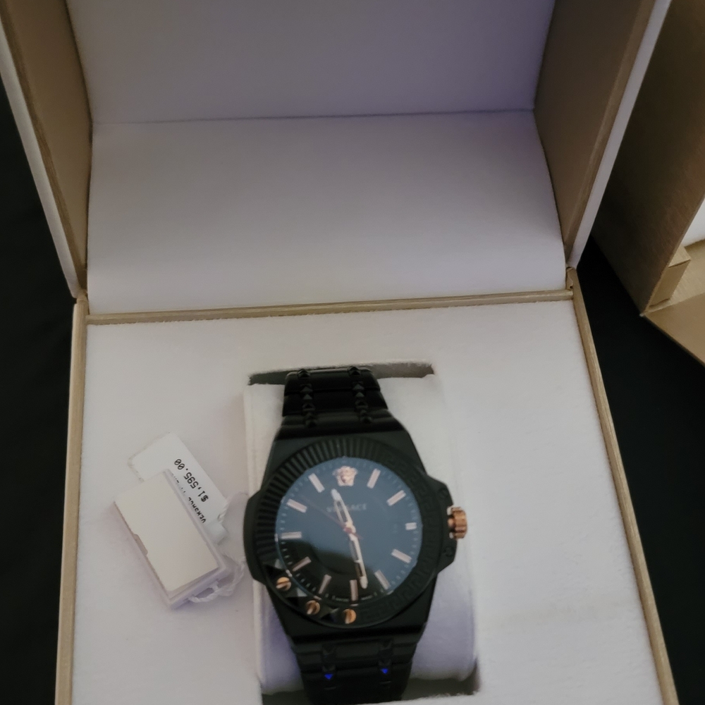 Authentic Versace Black and Gold Men's Watch